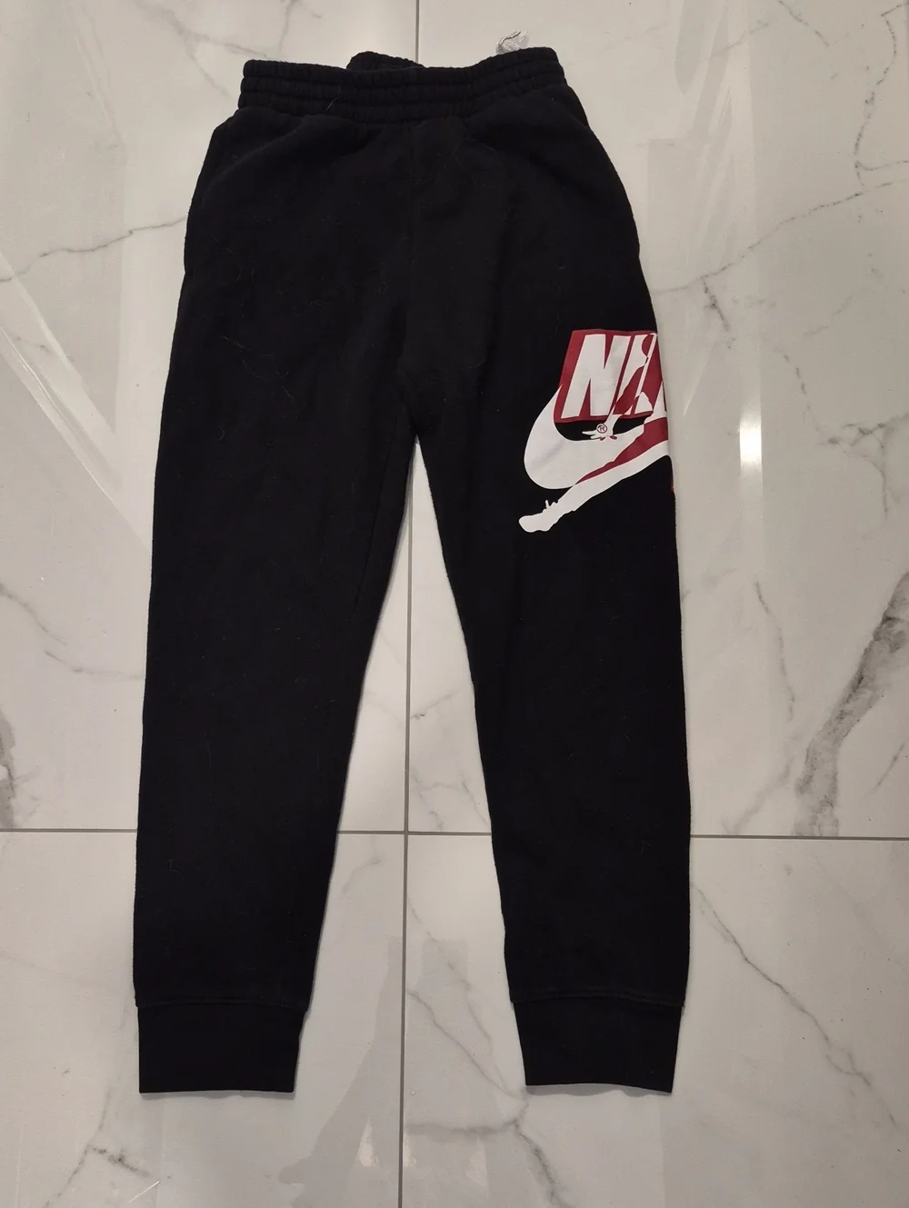 Nike Black Joggers with Red & White Logo Graphic
